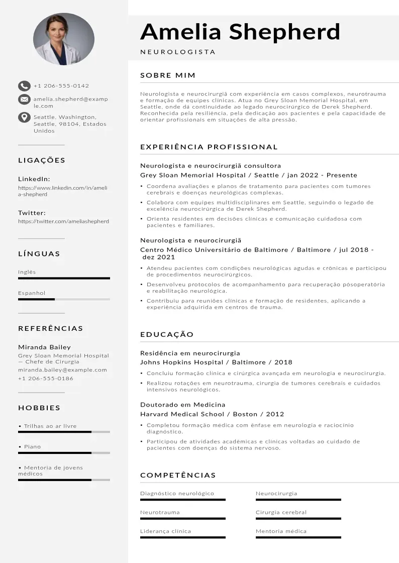 Modelo de currículo moderno de