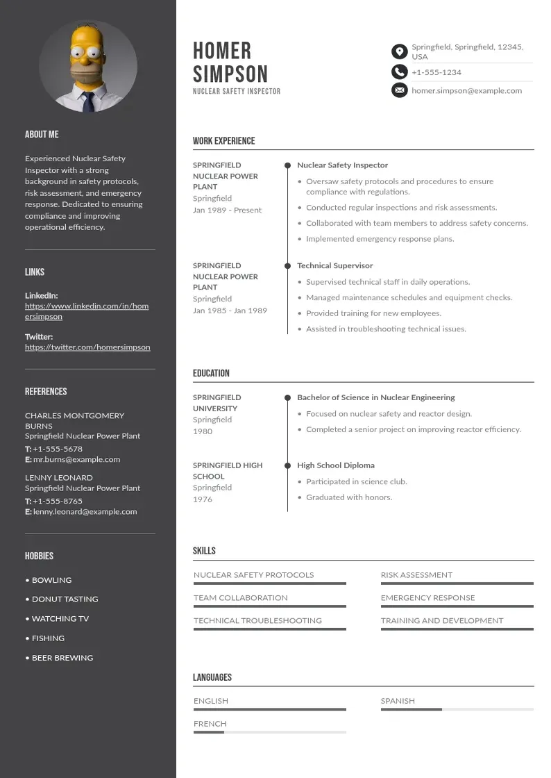 Divu kolonnu Andorra zivotopis CV piemērs