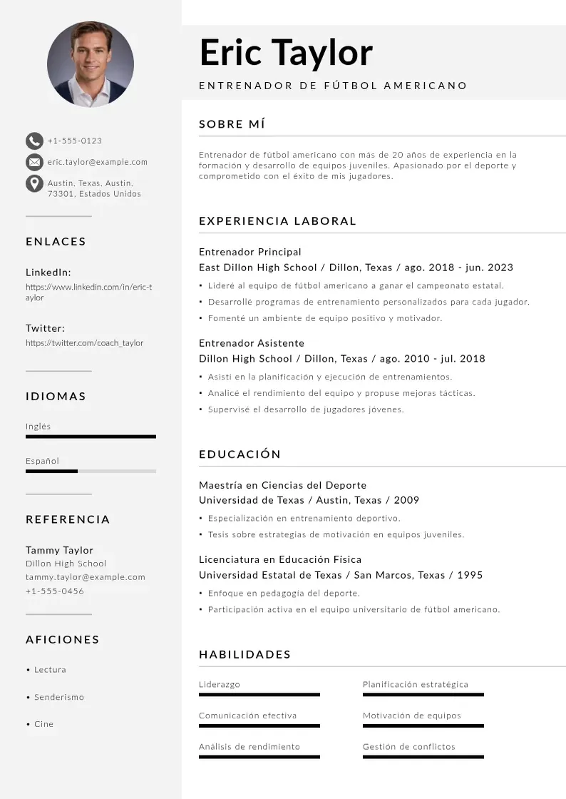 two column curriculum-deportivo resume example