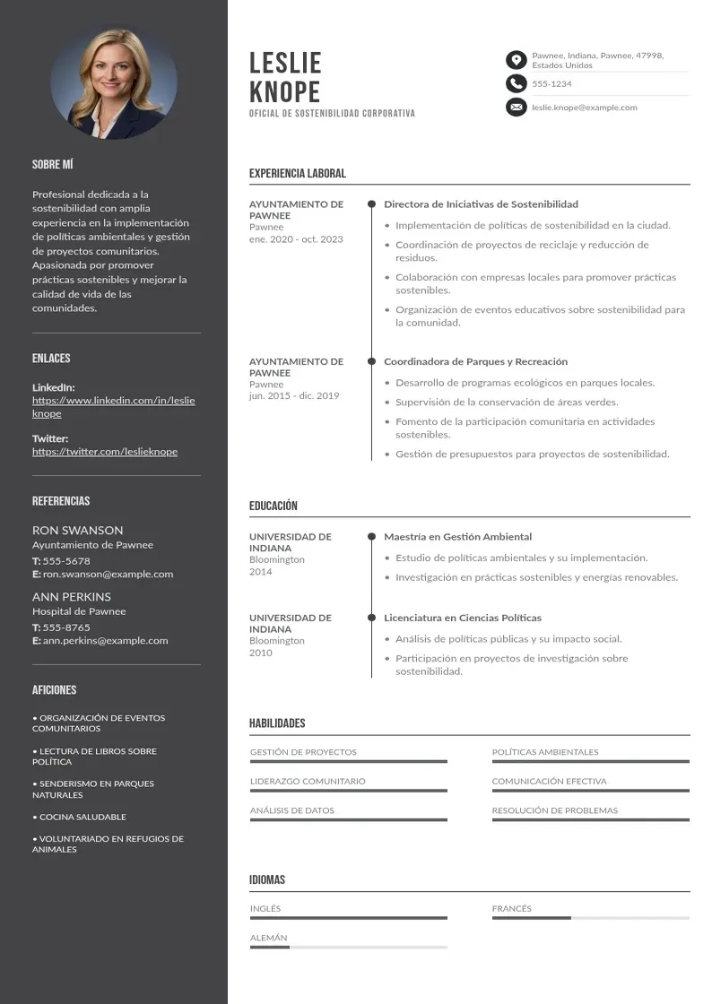 two column oficial-de-sostenibilidad-corporativa resume example