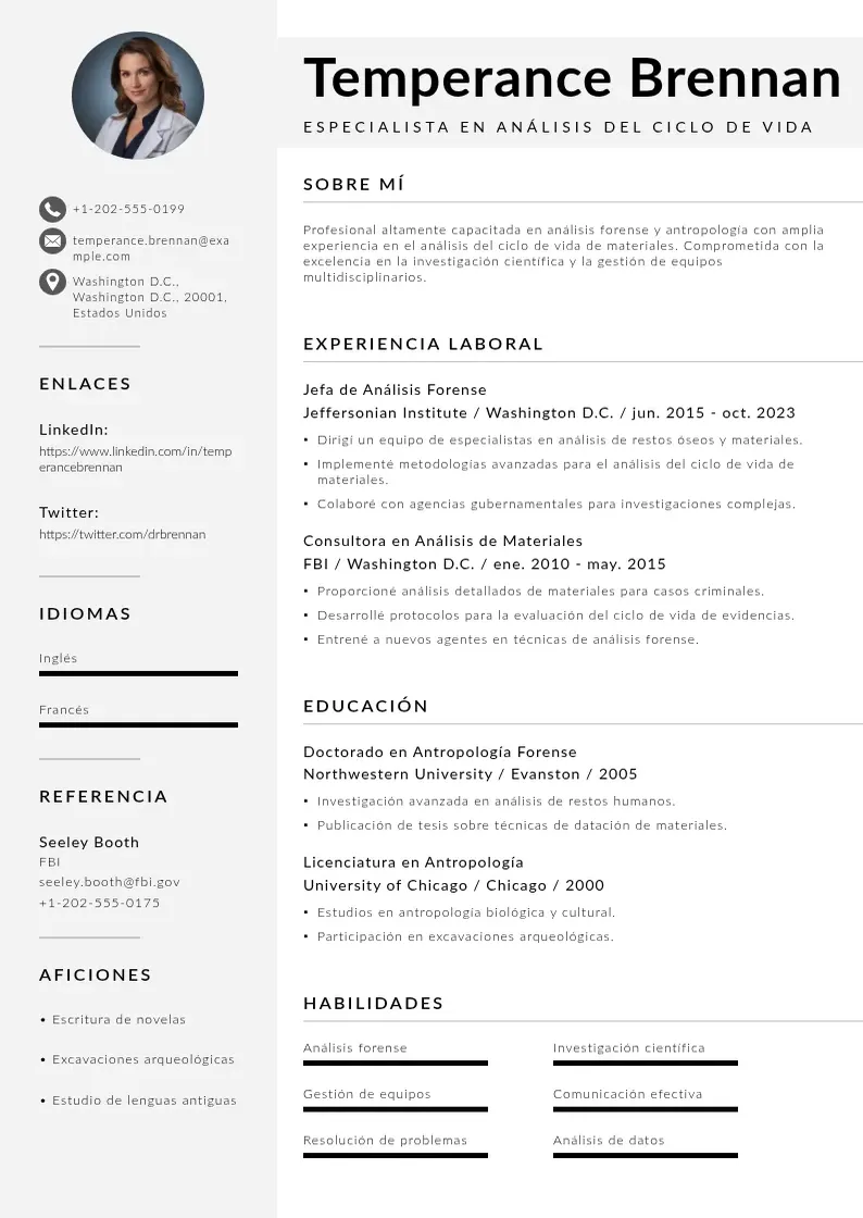 two column especialista-en-analisis-del-ciclo-de-vida resume example