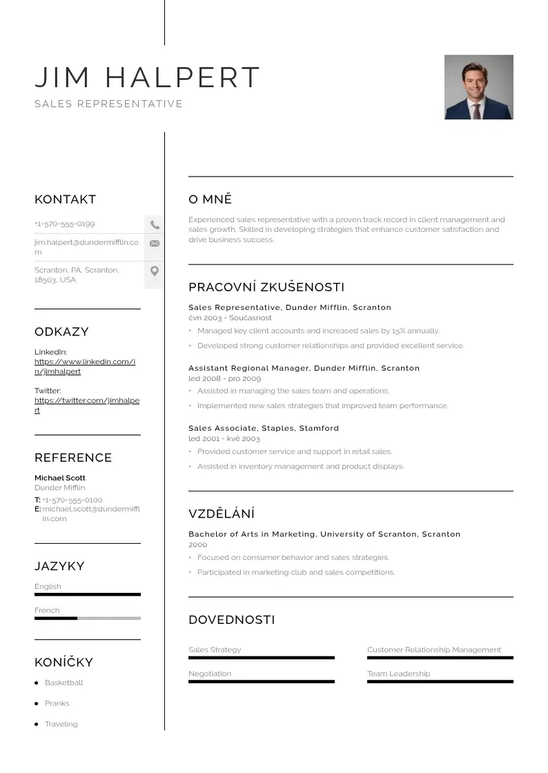 Vienkārša Zivotopis v anglictine CV piemērs