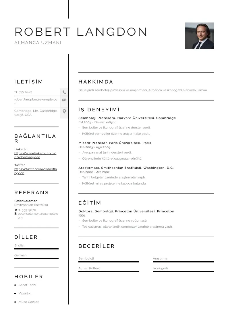 Vienkārša Almanca CV piemērs