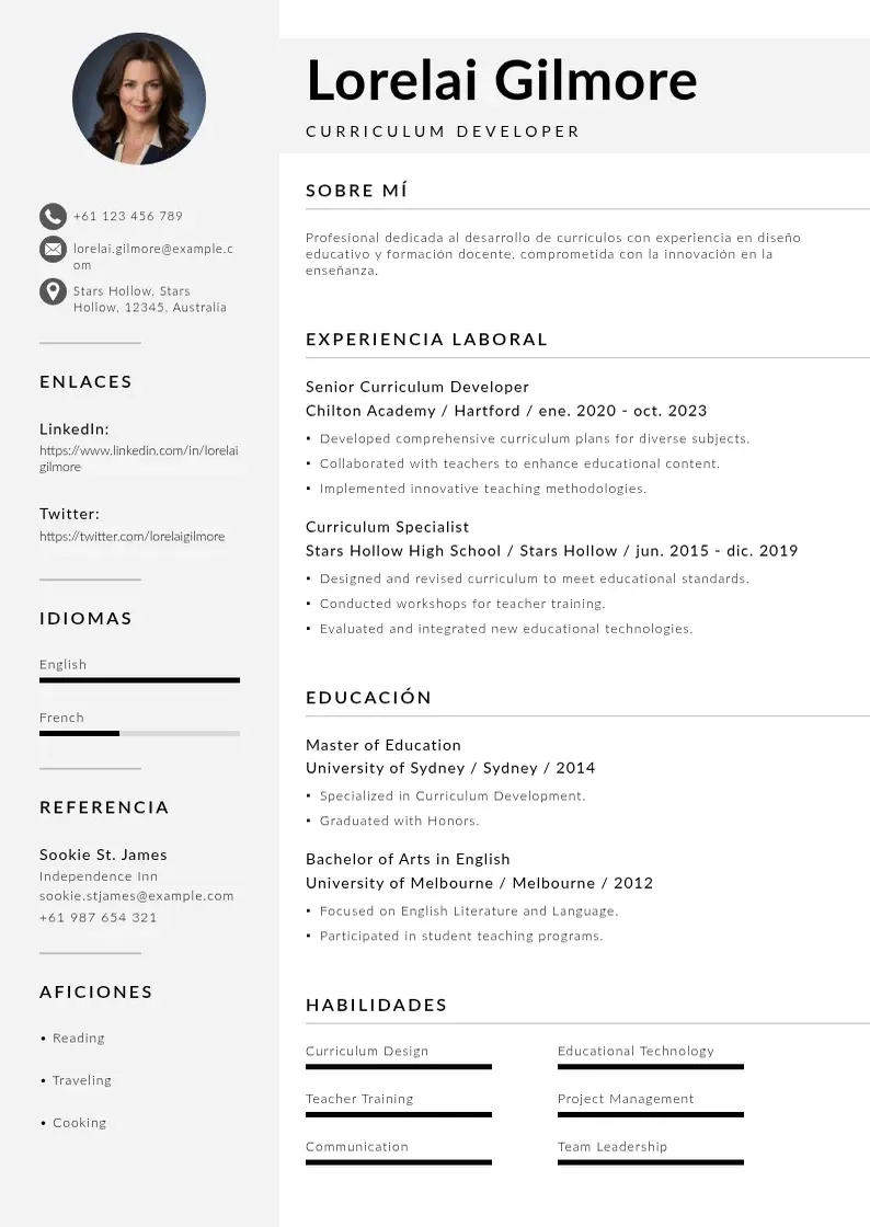 two column curriculum-australiano resume example