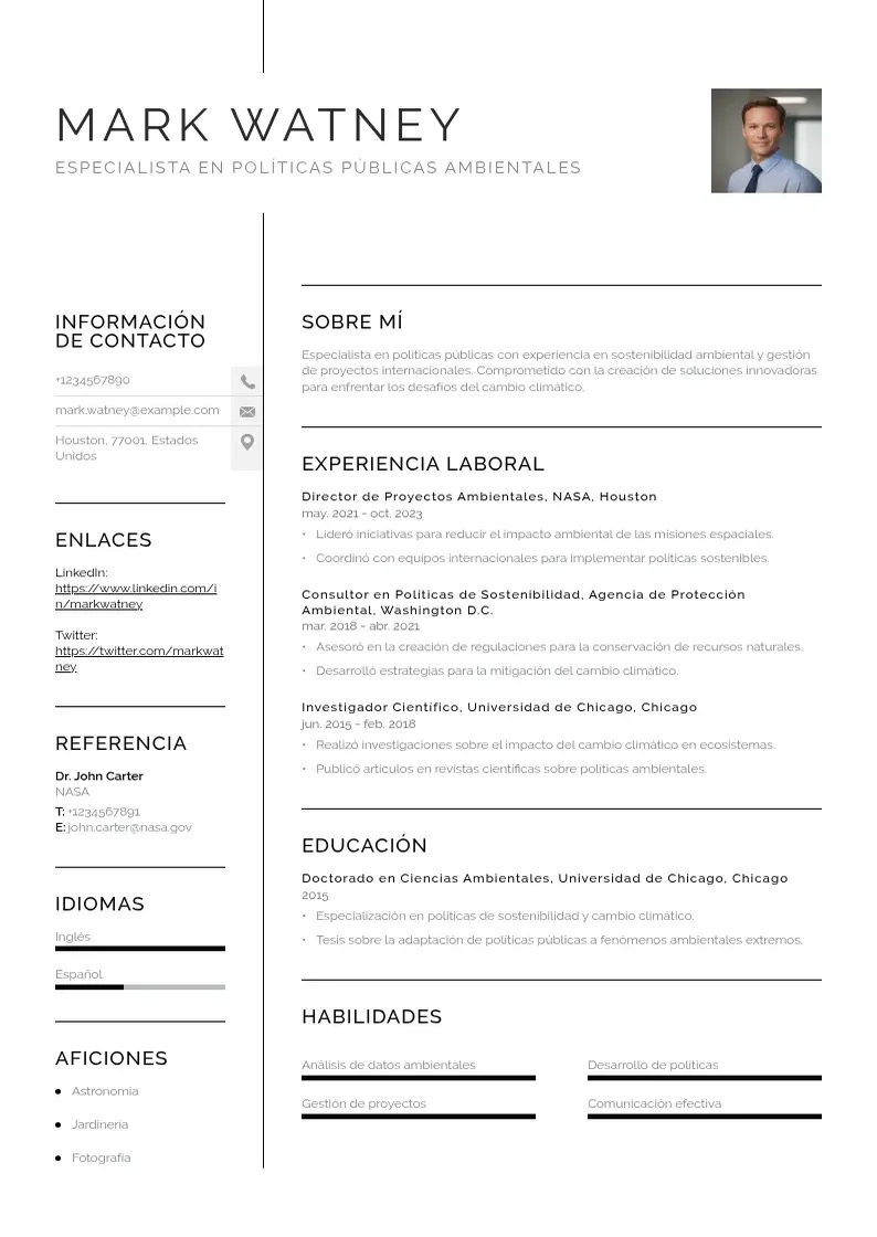 two column especialista-en-politicas-publicas-ambientales resume example