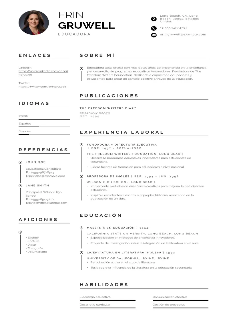 two column curriculum-moderno resume example