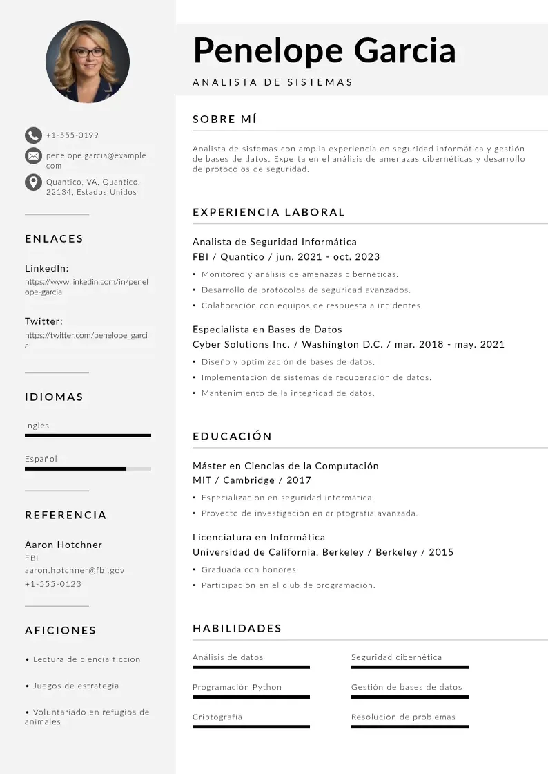 two column curriculum-de-informatico resume example
