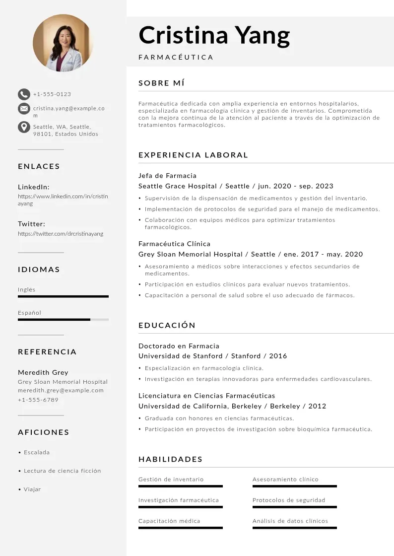 two column curriculum-de-farmaceutico resume example
