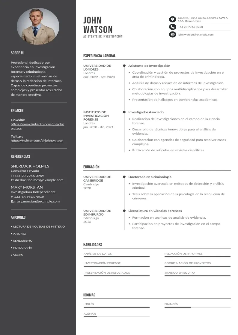 two column cv-asistente-de-investigacion resume example