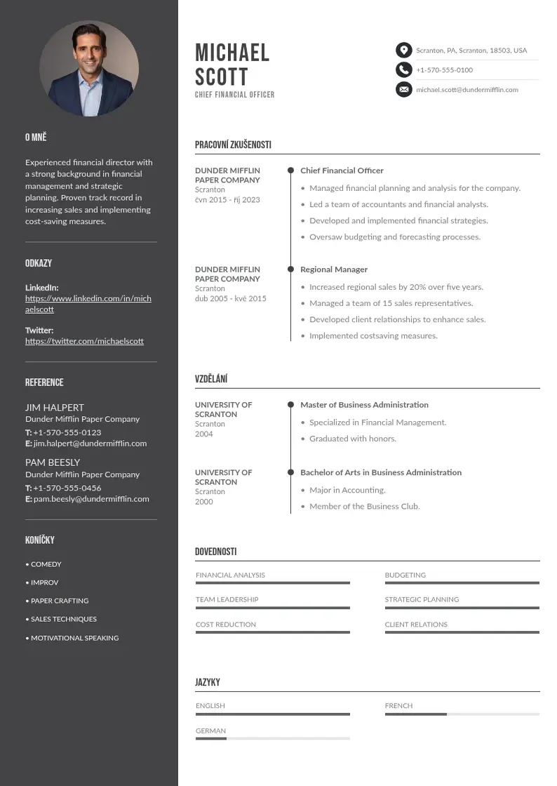 Divu kolonnu Zivotopis ucetniho reditele CV piemērs