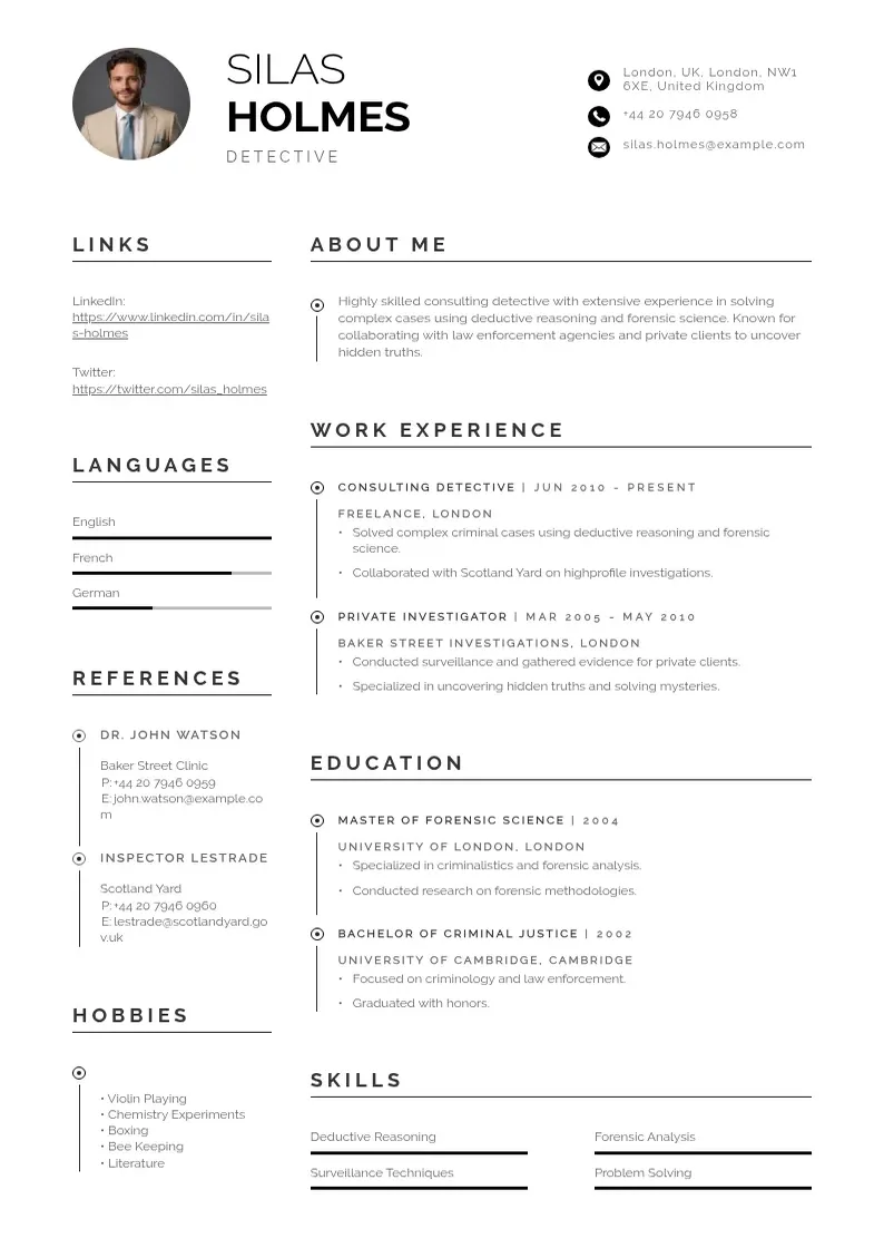 Profesionāla Vatikán CV veidne