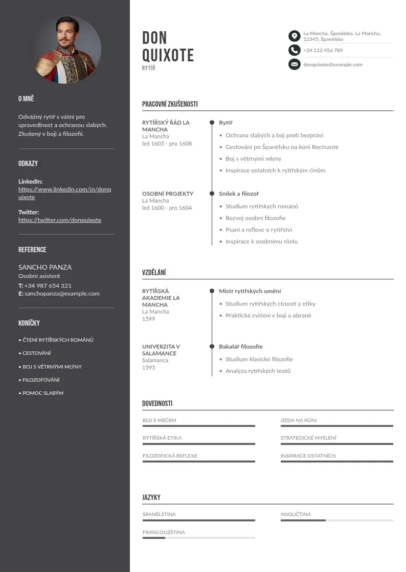 Divu kolonnu Zivotopis ve spanelstine CV piemērs