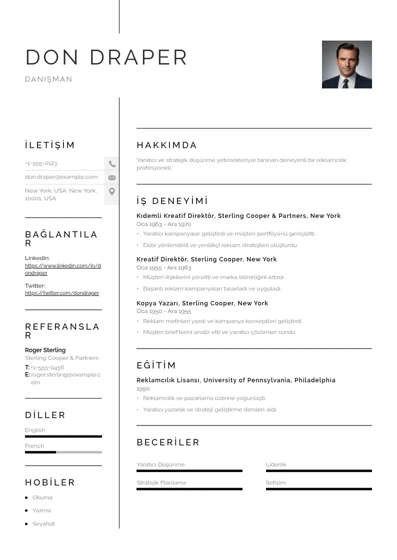 Vienkārša Danisman ozgecmis CV piemērs
