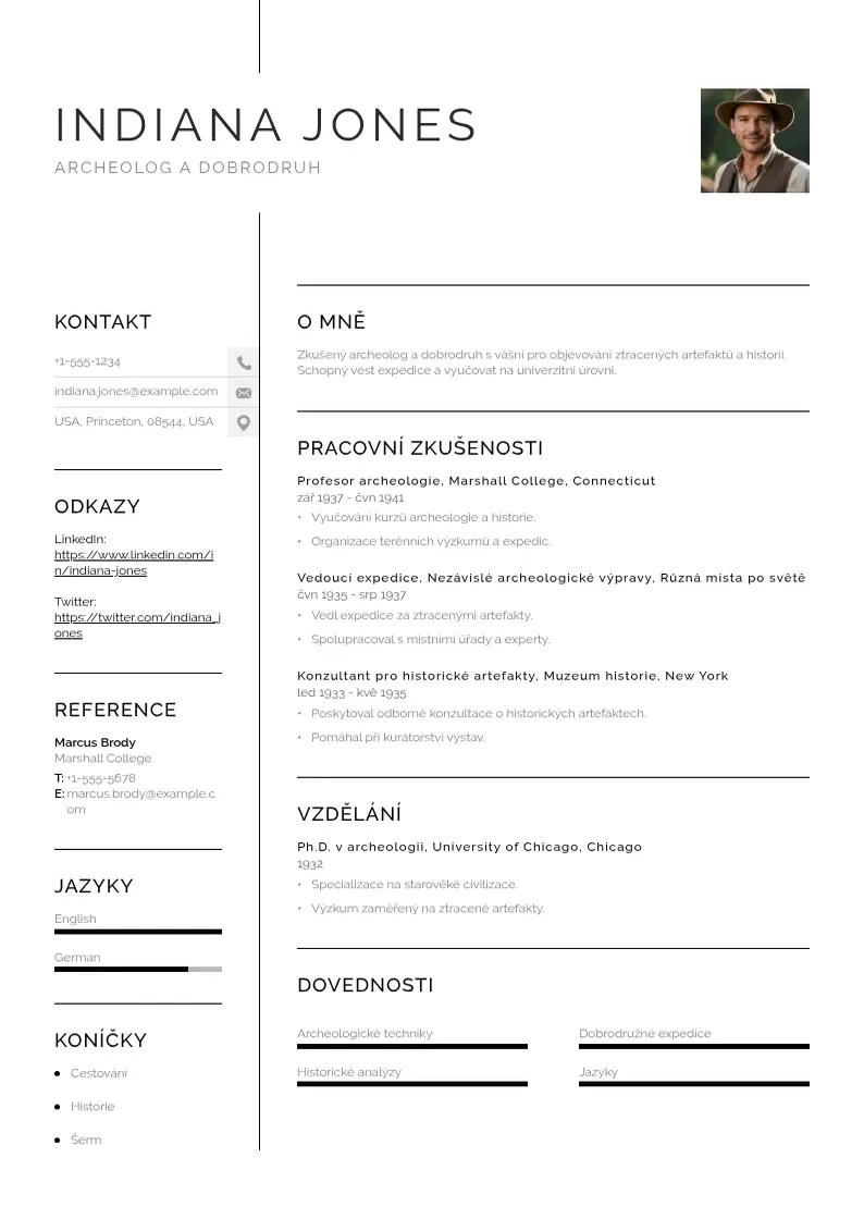 Vienkārša Na volne noze zivotopis CV piemērs