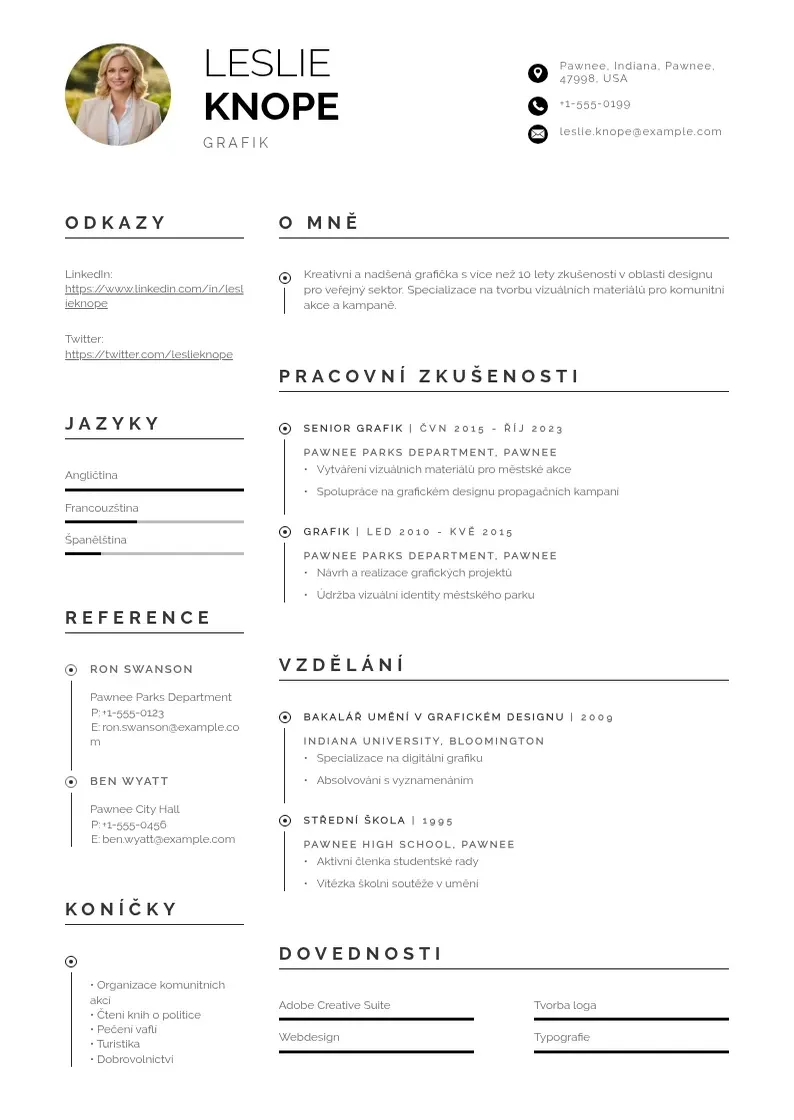 Profesionāla Grafik zivotopis CV veidne
