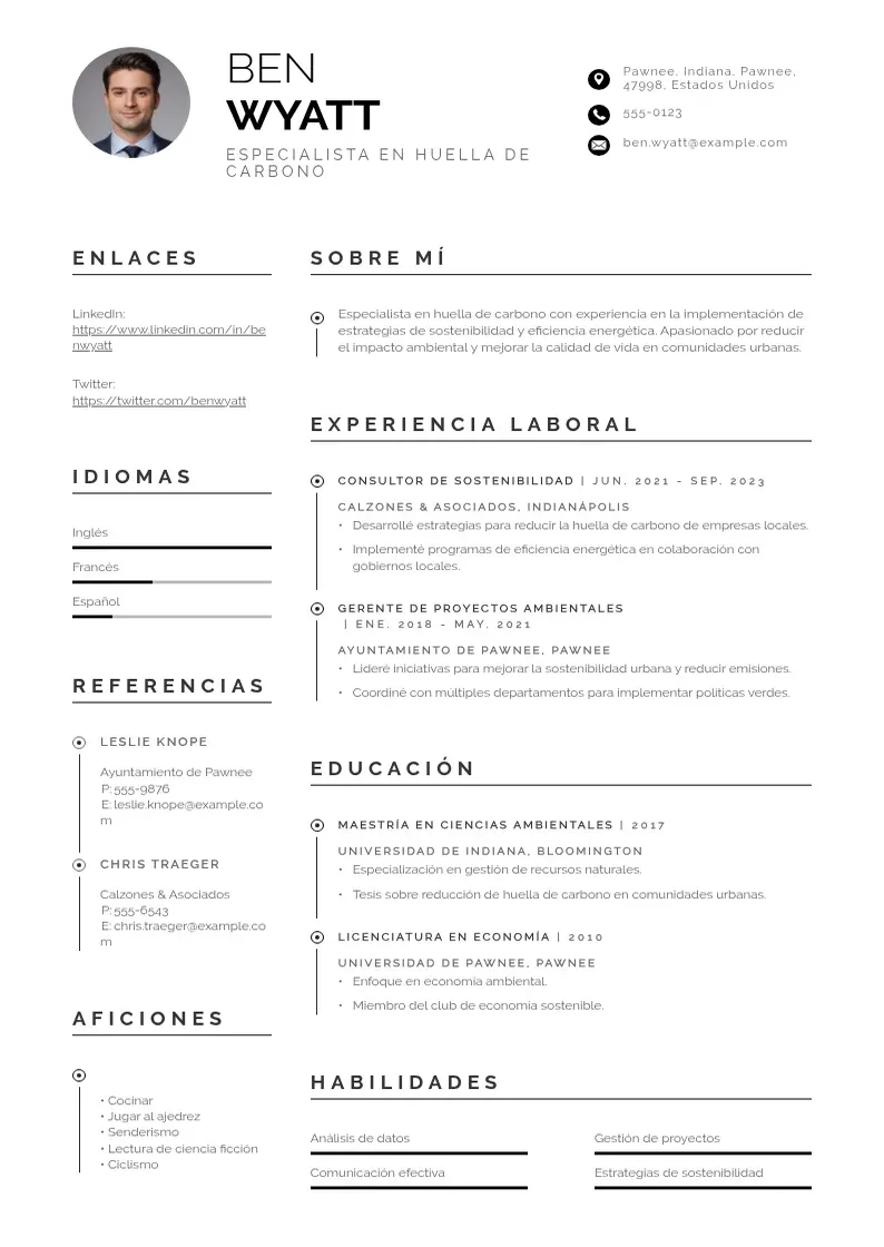 two column especialista-en-huella-de-carbono resume example
