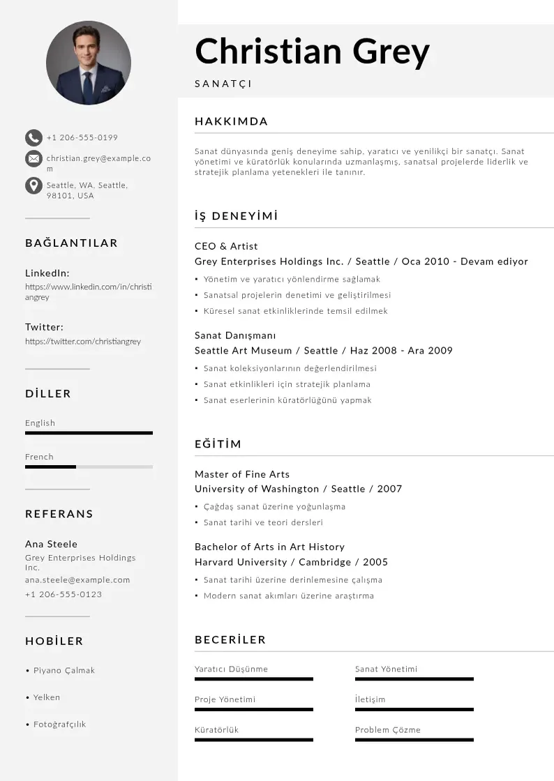 Mūsdienīga Sanatci CV veidne