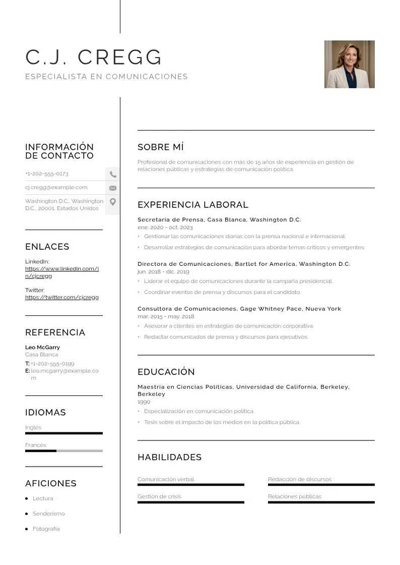 two column especialista-en-comunicaciones resume example