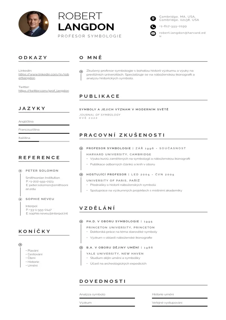Profesionāla Zivotopis ve spanelstine CV veidne