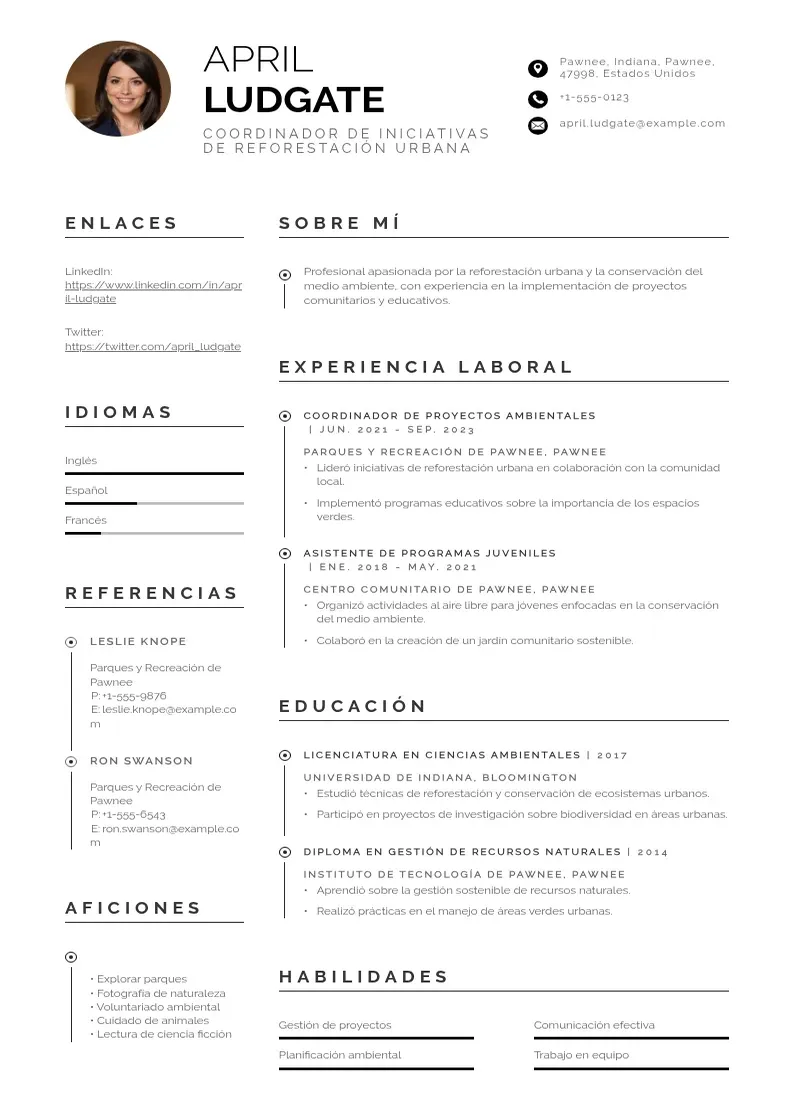 two column coordinador-de-iniciativas-de-reforestacion-urbana resume example