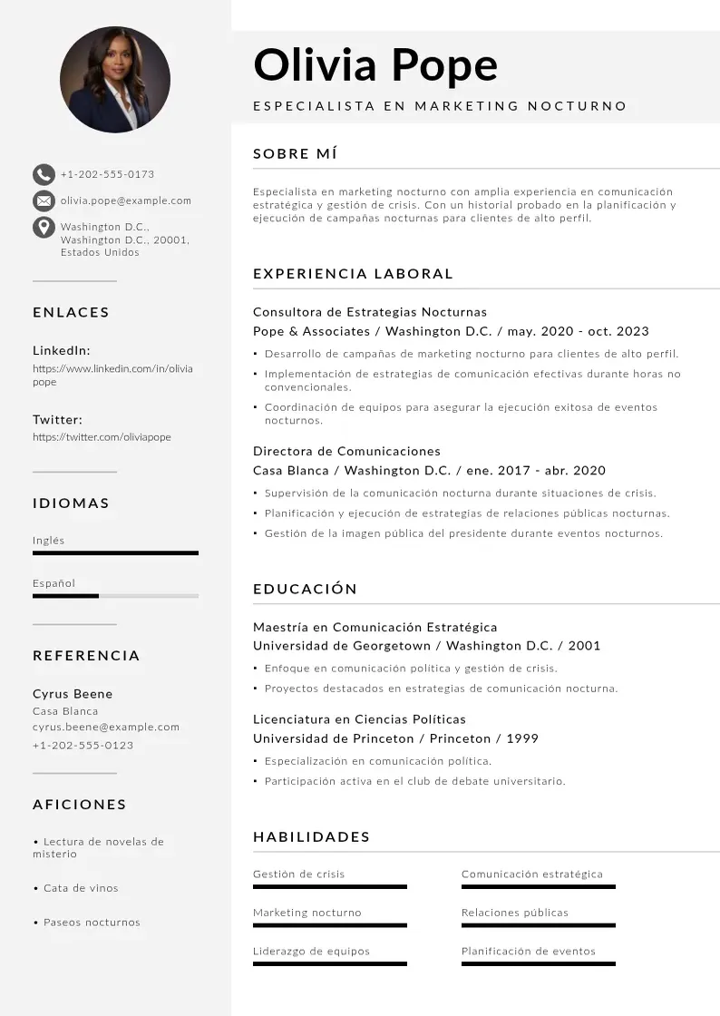 two column especialista-en-marketing-nocturno resume example