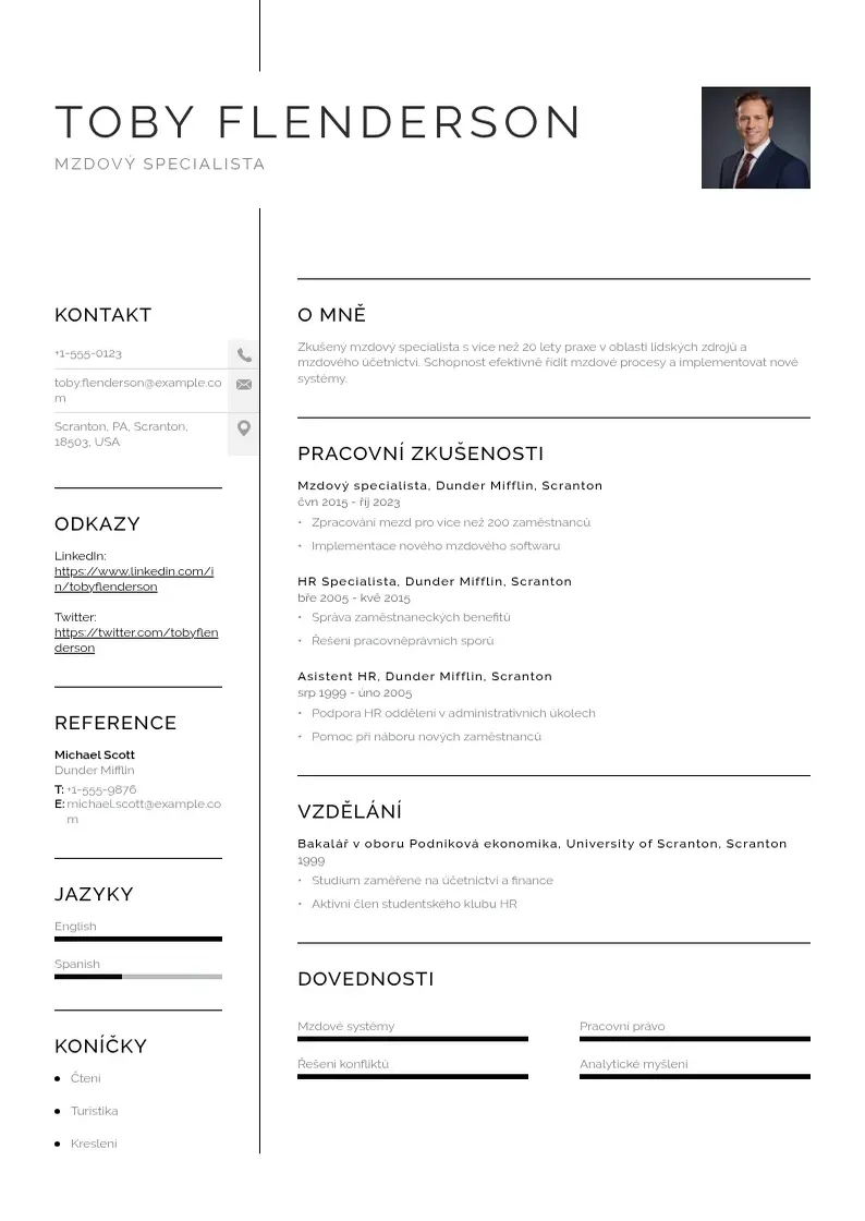 Vienkārša Mzdoveho specialisty zivotopis CV piemērs