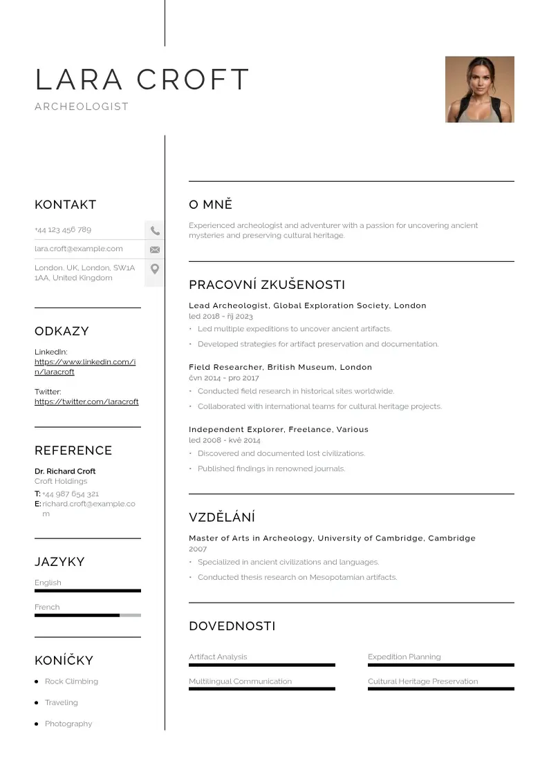 Vienkārša Neformalni zivotopis CV piemērs