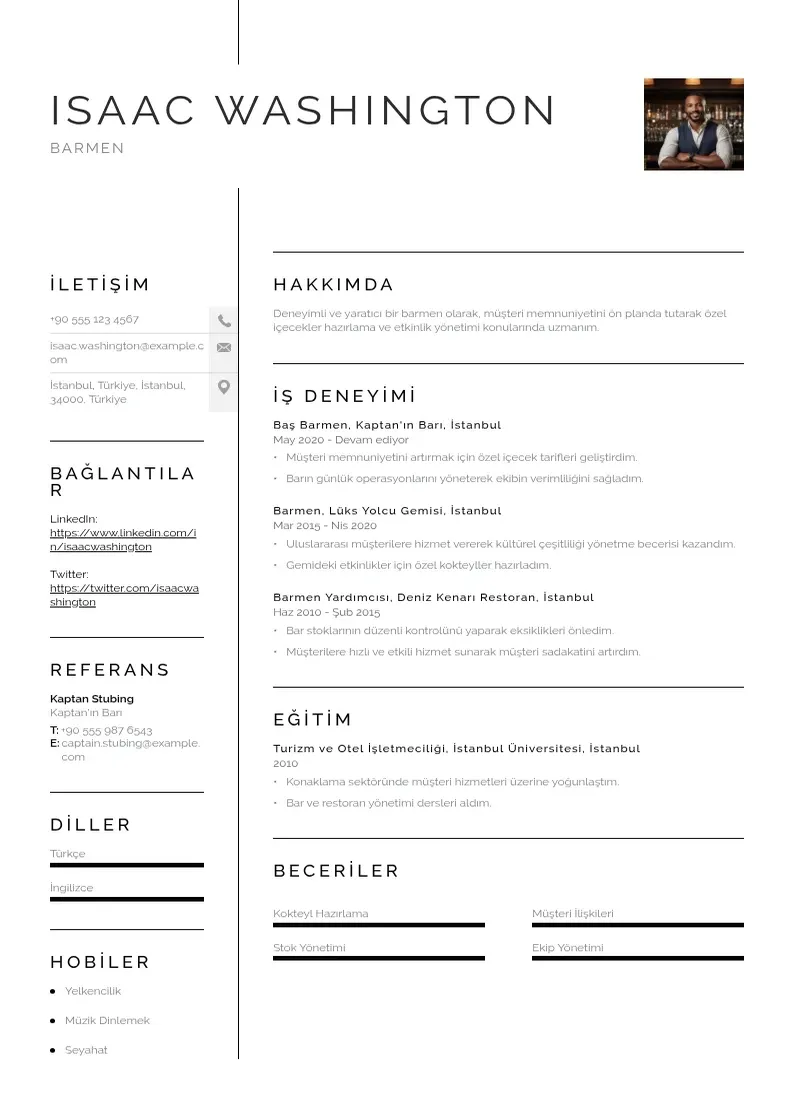 Vienkārša Barmen  CV piemērs