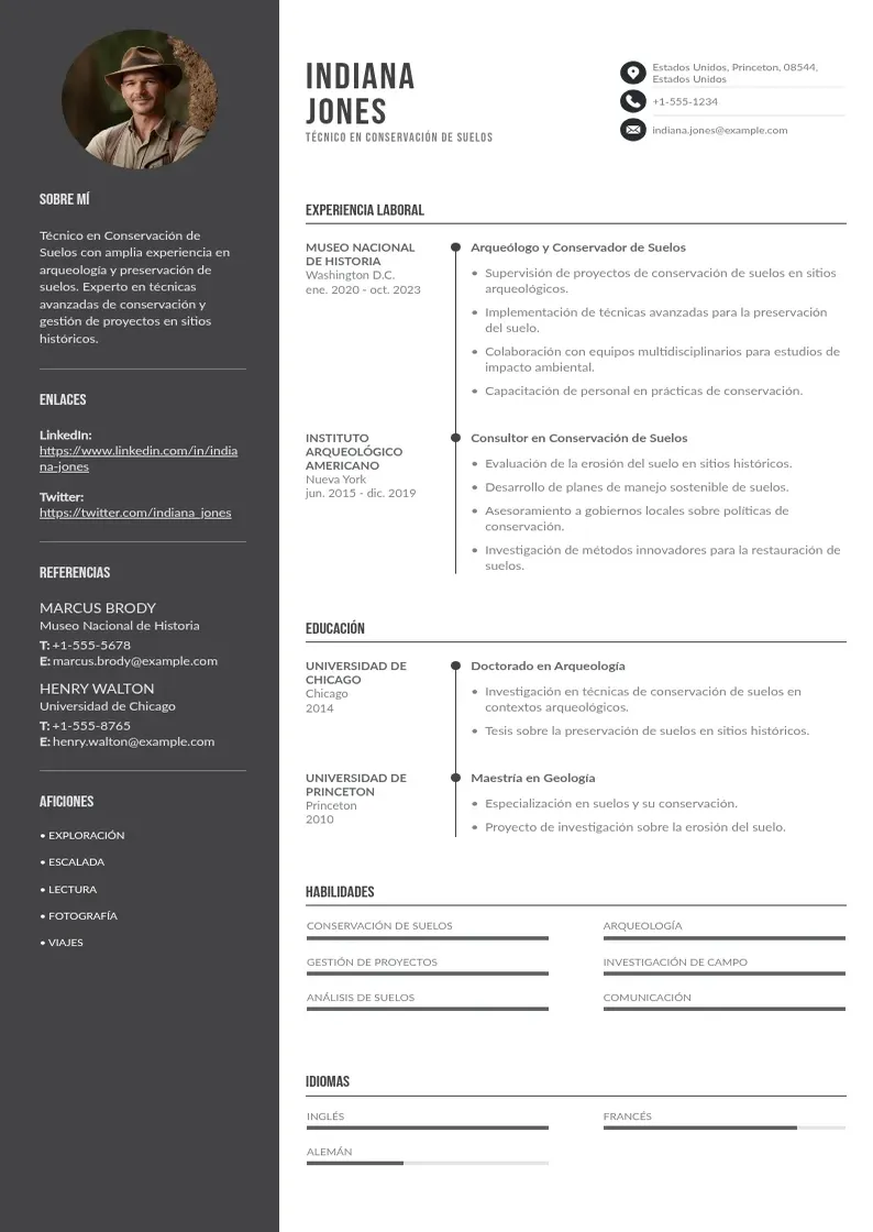two column tecnico-en-conservacion-de-suelos resume example