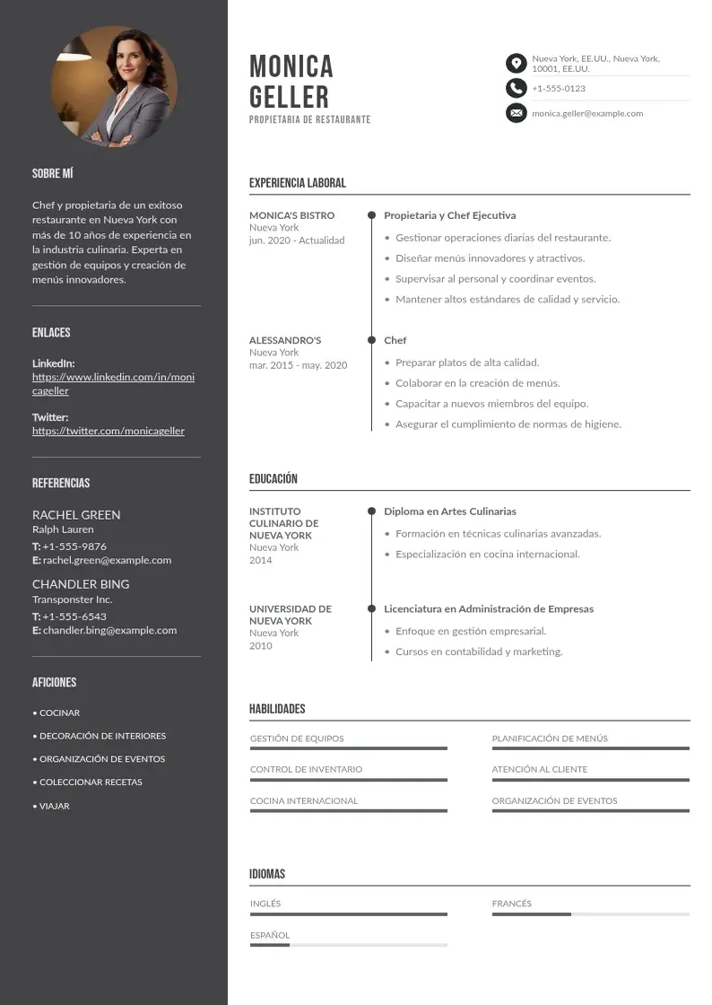 two column cv-propietario-de-un-pequeno-negocio resume example