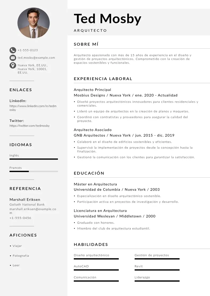 two column curriculum-vitae-plantilla-para-rellenar-gratis resume example