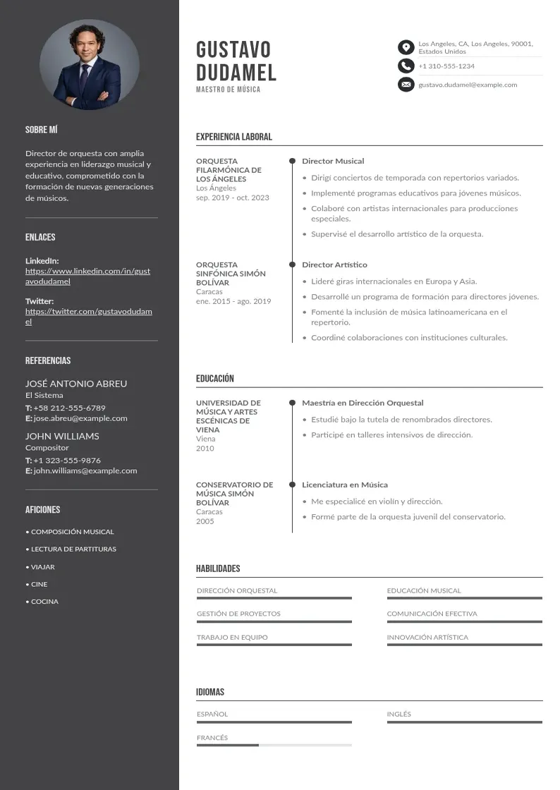 two column cv-maestro resume example