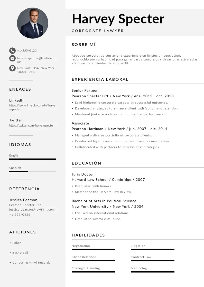 two column curriculum-vitae-empresarial resume example