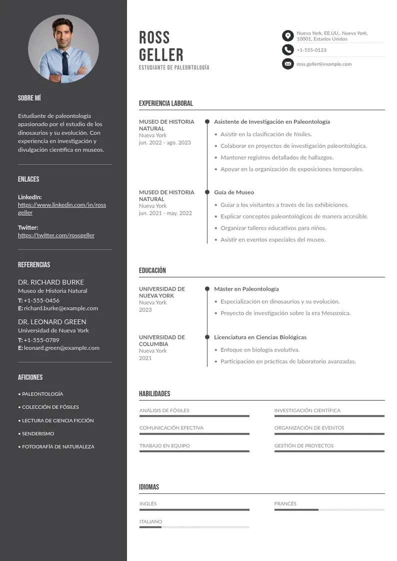 two column curriculum-vitae-estudiante-universitario resume example