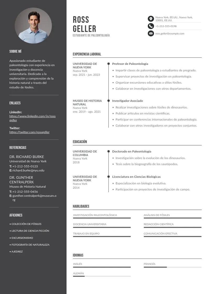 two column del-estudiante resume example