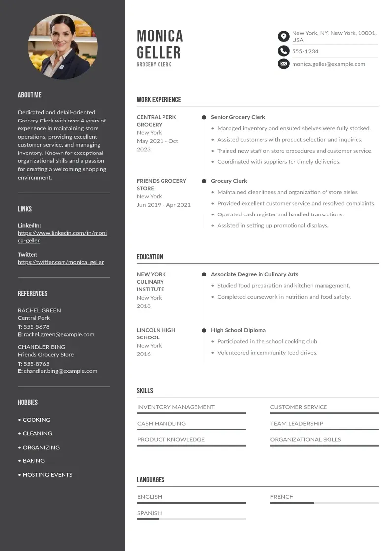 two column 6-grocery-clerk-resumes resume example