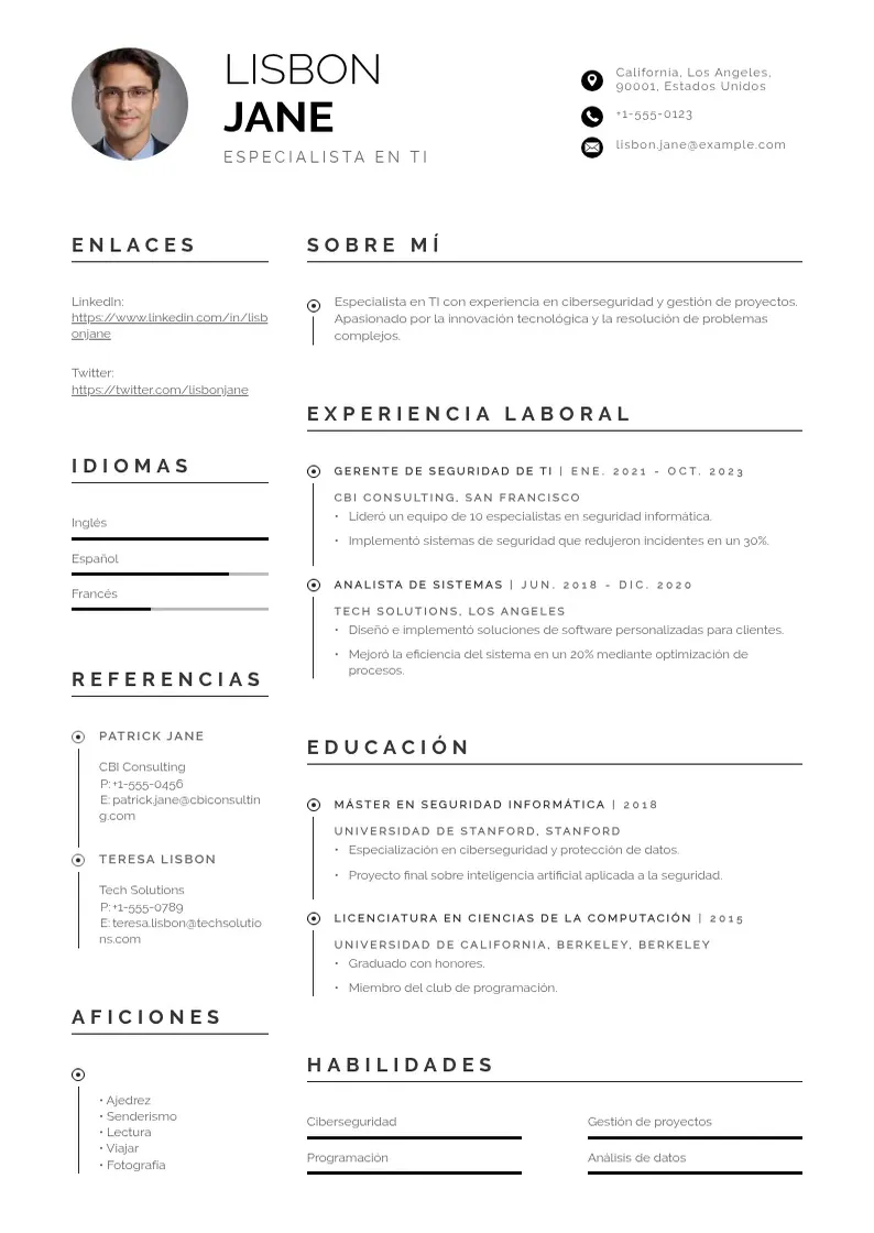 two column cv-especialista-en-ti resume example