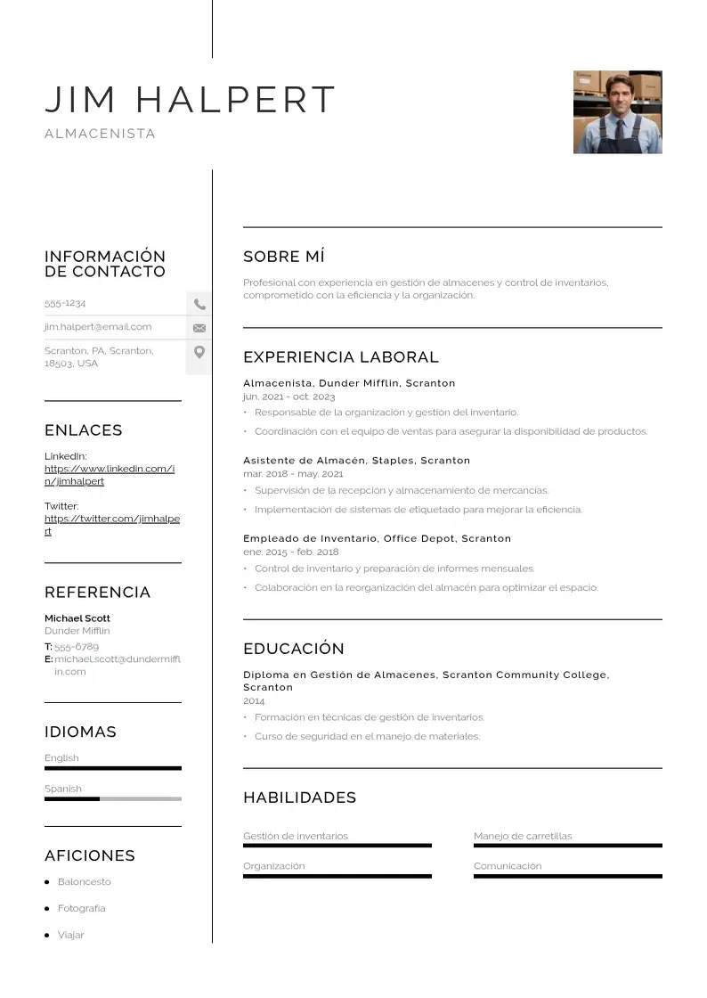 two column cv-almacenista-2 resume example