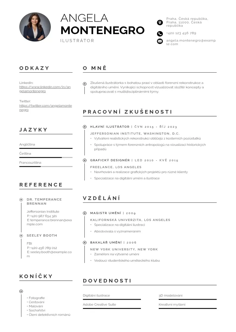 Profesionāla Ilustrator zivotopis CV veidne