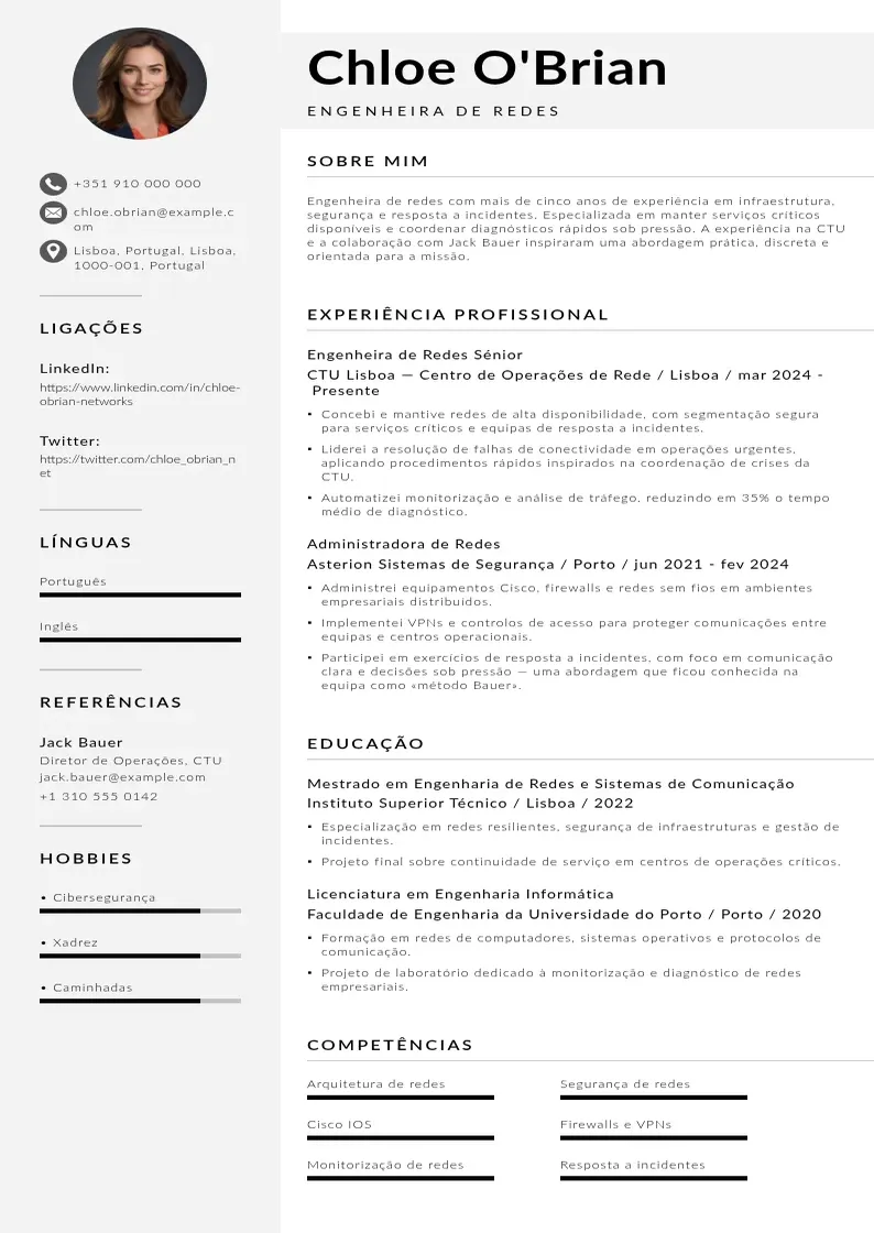 Modelo de currículo moderno de
