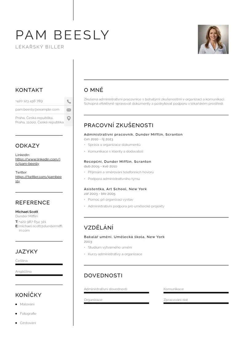 Vienkārša Lekarsky biller zivotopis CV piemērs