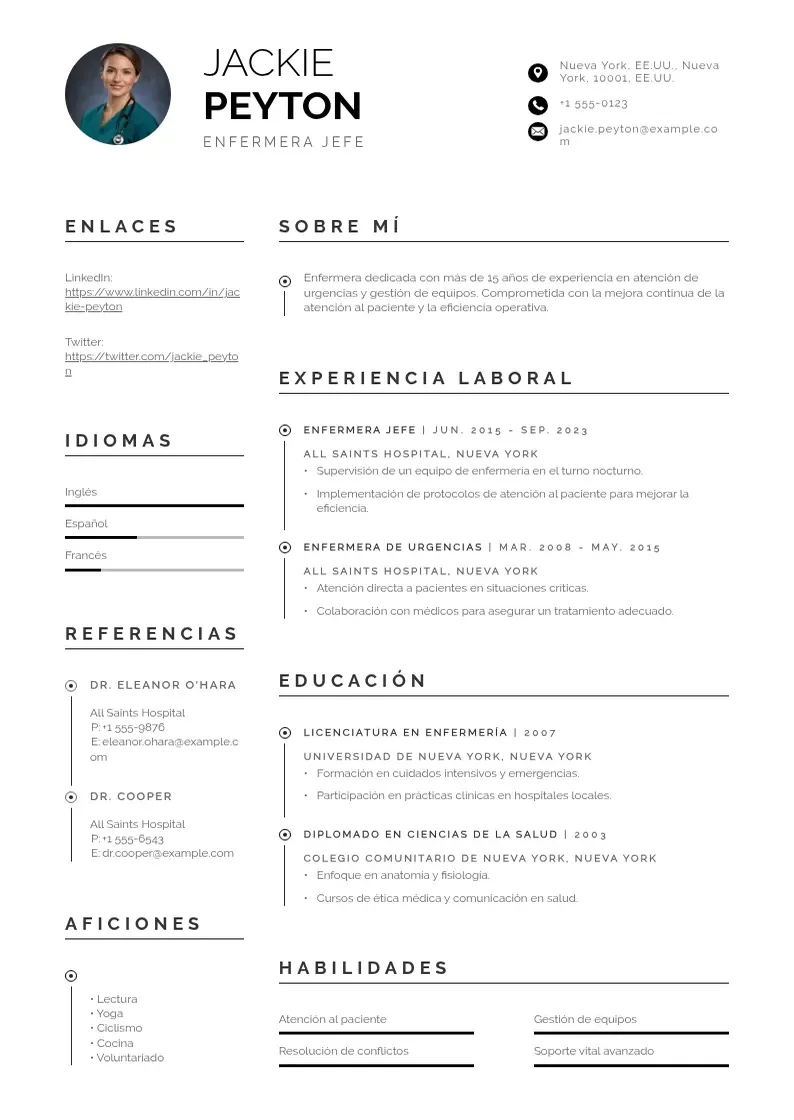 two column curriculum-de-enfermeria resume example