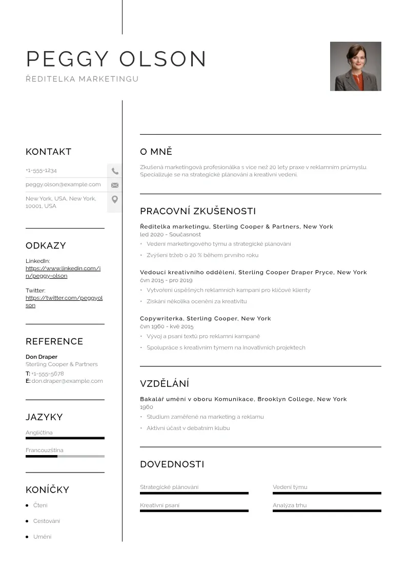 Vienkārša Reditel marketingu zivotopis CV piemērs