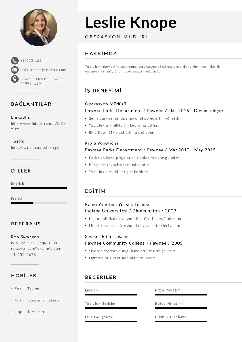 Mūsdienīga Operasyon muduru CV veidne