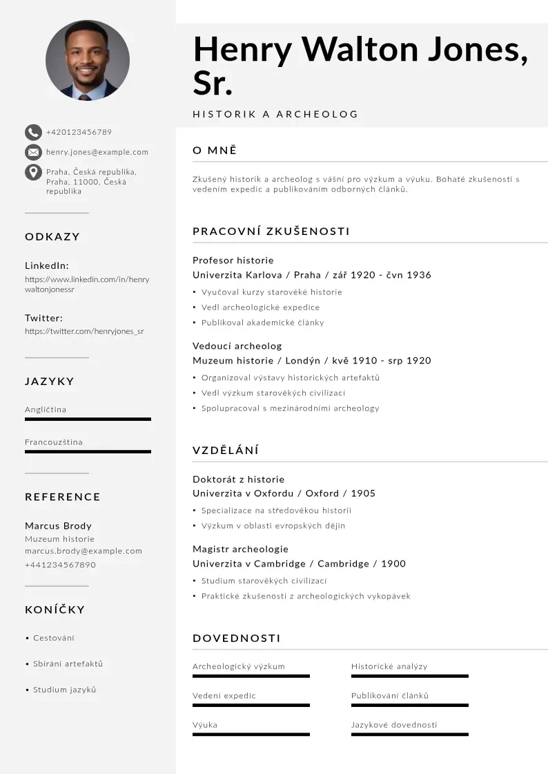 Mūsdienīga Zivotopisu studenta CV veidne