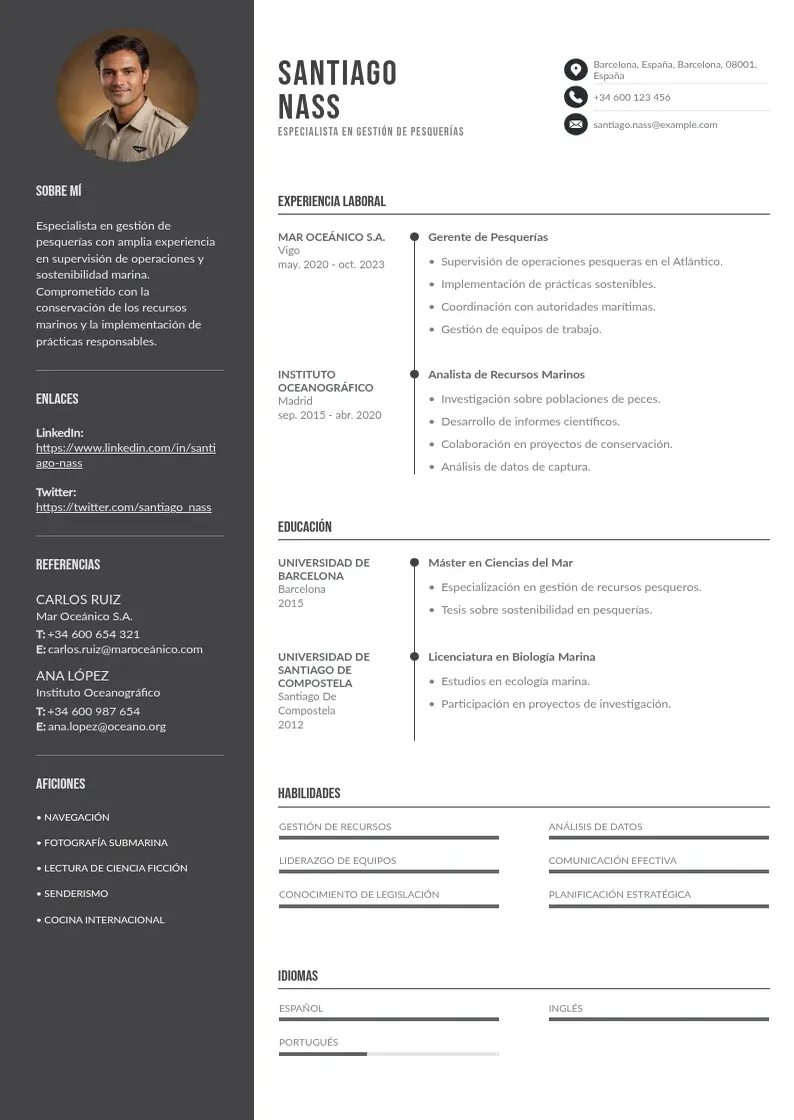 two column especialista-en-gestion-de-pesquerias resume example