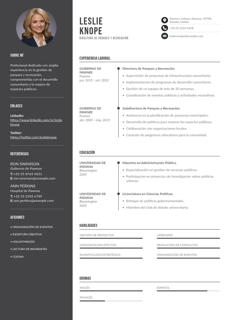 two column curriculum-vitae-mexico resume example