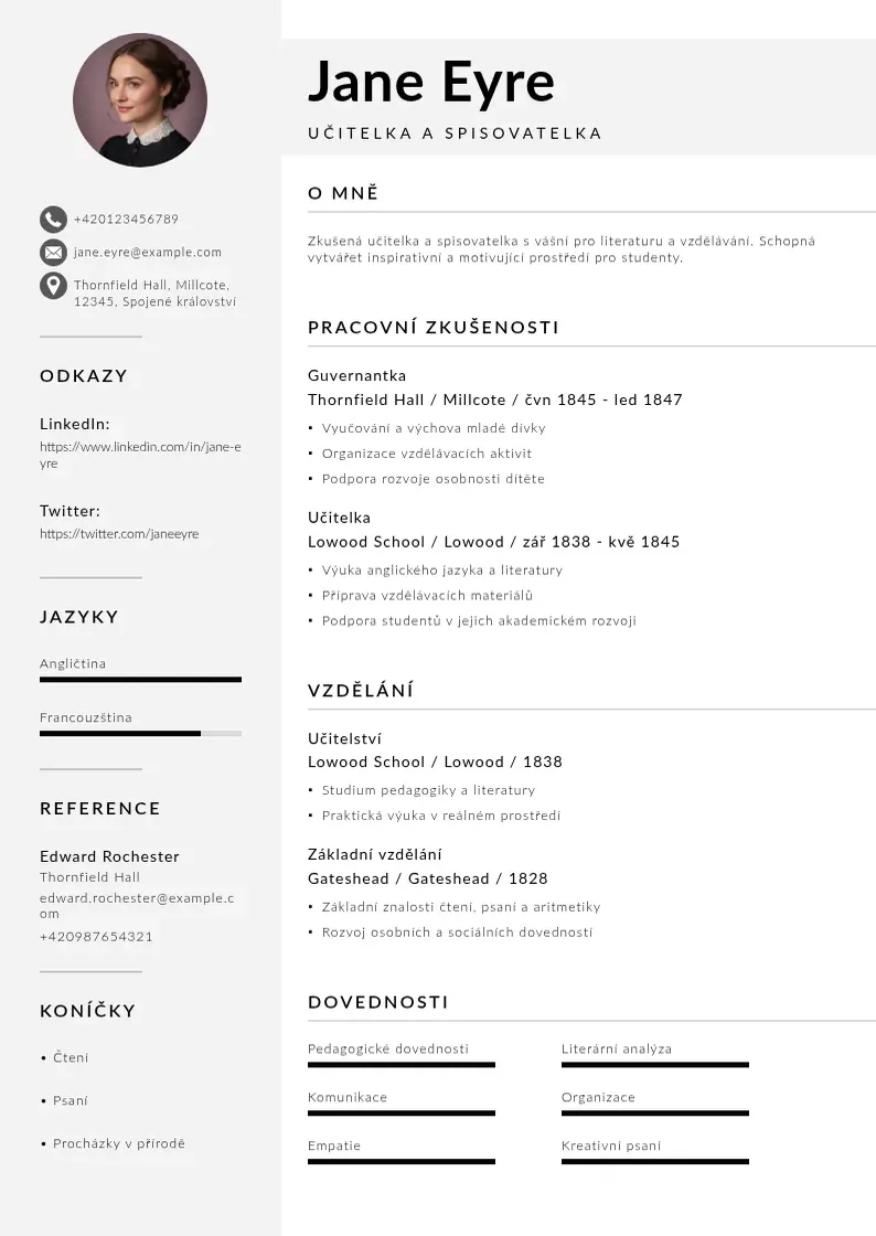 Mūsdienīga Jak napsat motivacni dopis v nemcine CV veidne