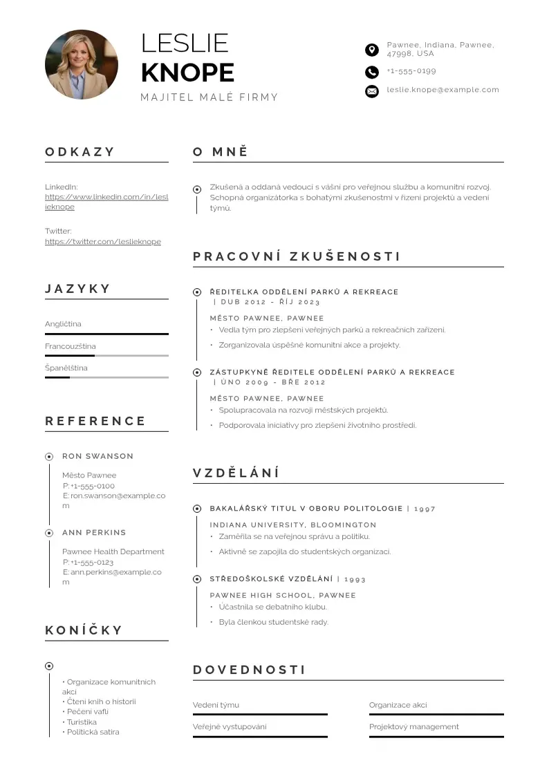 Profesionāla Majitel male firmy zivotopis CV veidne