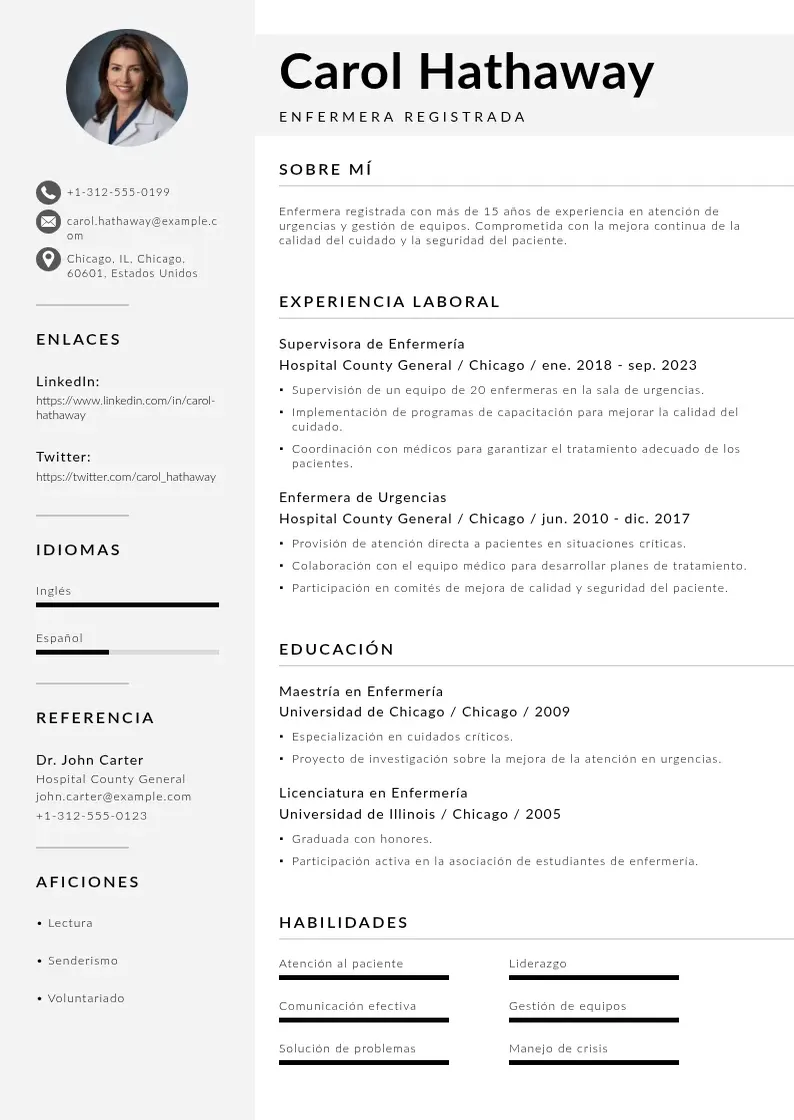 two column curriculum-de-enfermeria resume example